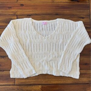 Pink Lily Cream Knit Sweater